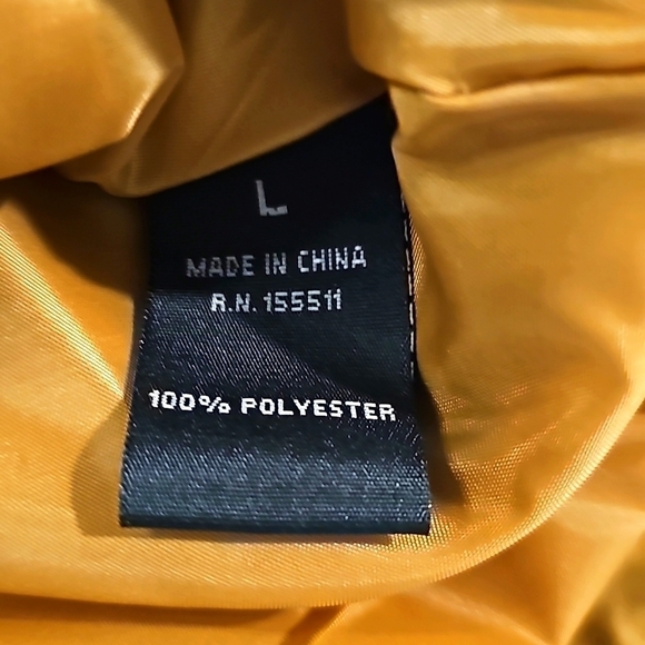 NWT Aeropostale Men Zip Windbreaker Hoodie Drawstring Logo Gold Black Large - Picture 11 of 15